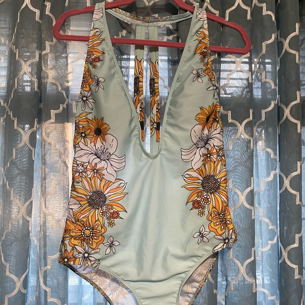 Light blue sunflower swimsuit
